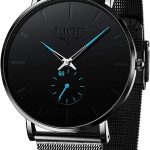LIGE Mens Watches Ultra-Thin Analog Quartz Minimalist Stainless Steel Mesh Band Dress Watches for Men